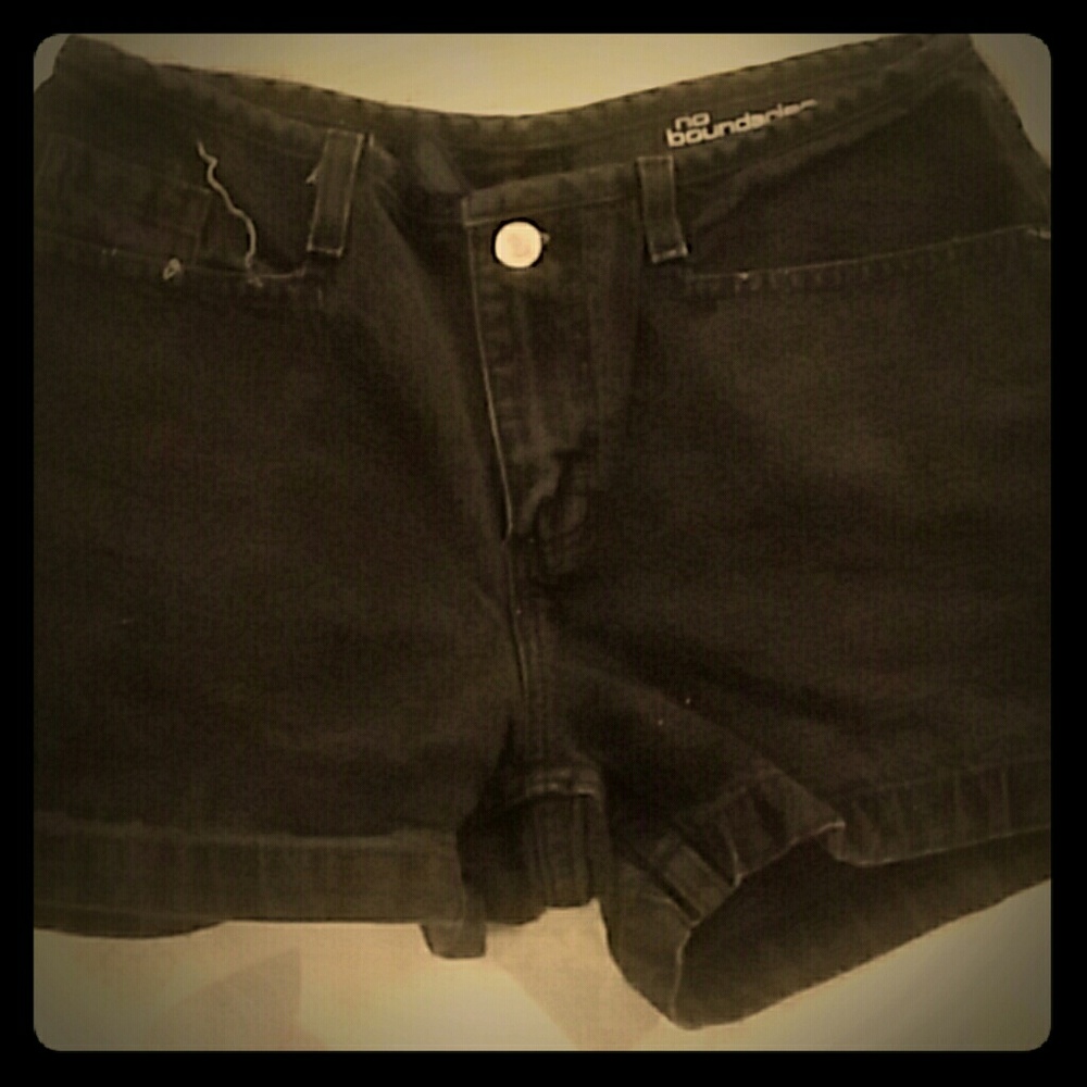 Black jean shorts